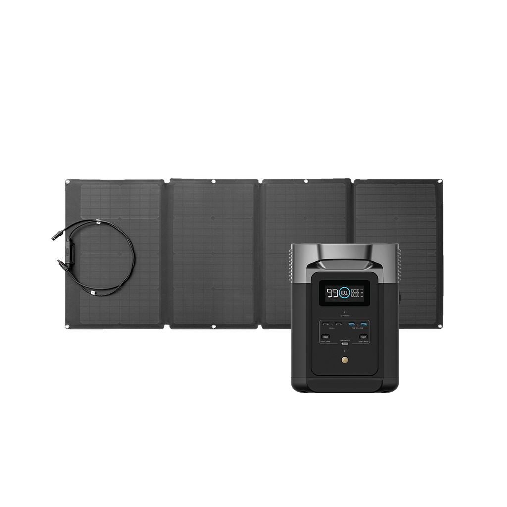 ECOFLOW Delta 2 + 160W Solarpanel – Mobile Energieversorgung mit Solarstrom 