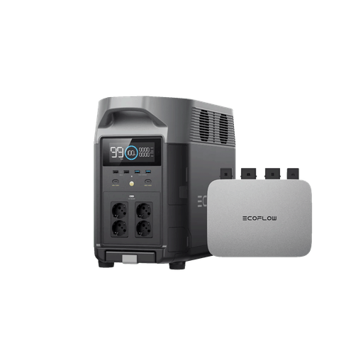 ECOFLOW PowerStream Balkonkraftwerk – Inklusive Delta Pro Speicher, 800W Inverter und 2x 440W Solarpanels